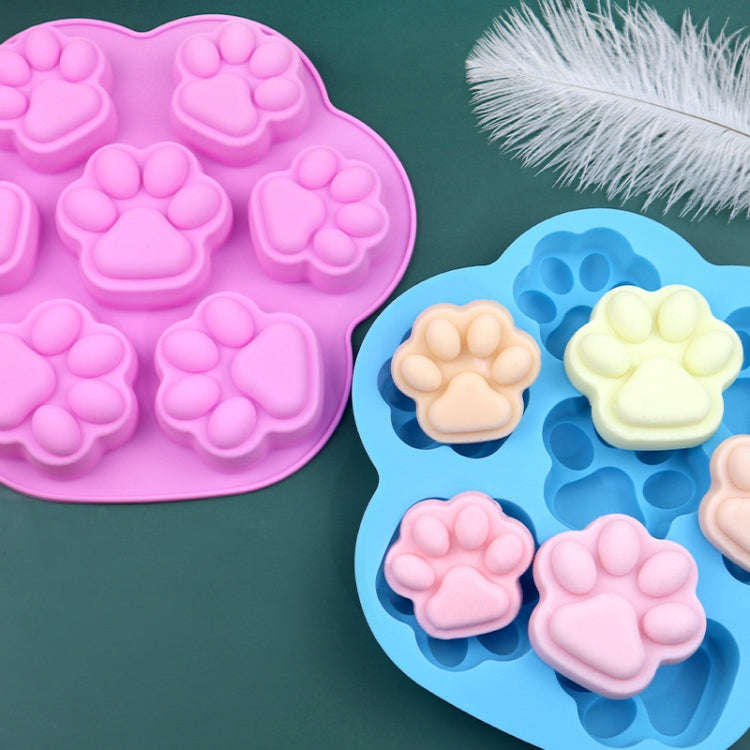 7 Cells Small and Large Cat Paw Silicone Cake Mould Cartoon DIY Handmade Essential Oil Soap Mould...