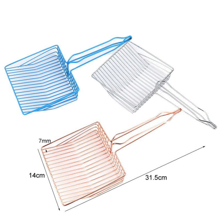 Metal Cat Litter Scoop Extended Handle Skeleton Cats Shoveling Tool Large, Color: Sliver White
