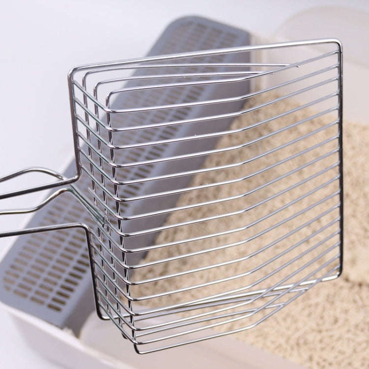 Metal Cat Litter Scoop Extended Handle Skeleton Cats Shoveling Tool Large, Color: Sliver White