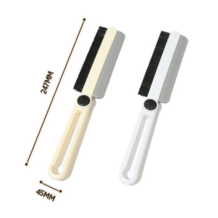 Household Multifunctional Crevice Brush Bathroom Long Handled Groove Cleaning Brush(Milk Yellow)