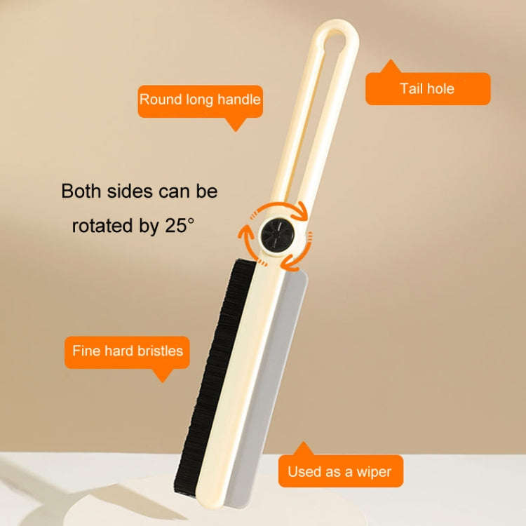 Household Multifunctional Crevice Brush Bathroom Long Handled Groove Cleaning Brush(Milk Yellow)