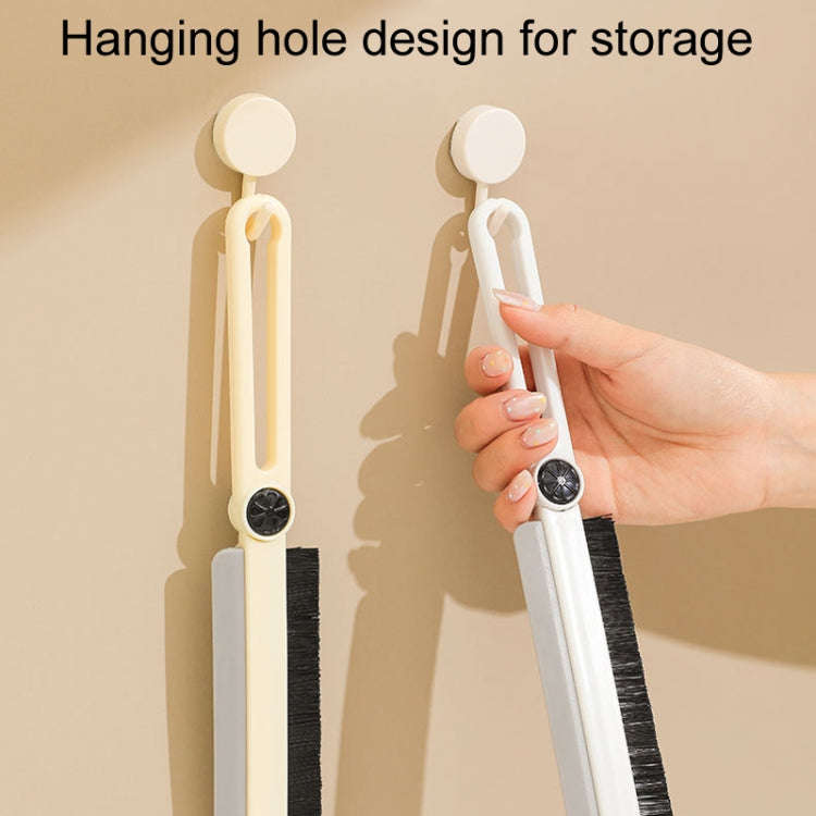 Household Multifunctional Crevice Brush Bathroom Long Handled Groove Cleaning Brush(Milk Yellow)