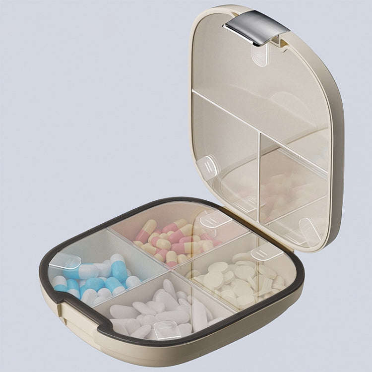 Multi-functional Portable Mini Pill Dispenser Organizer(Cream)