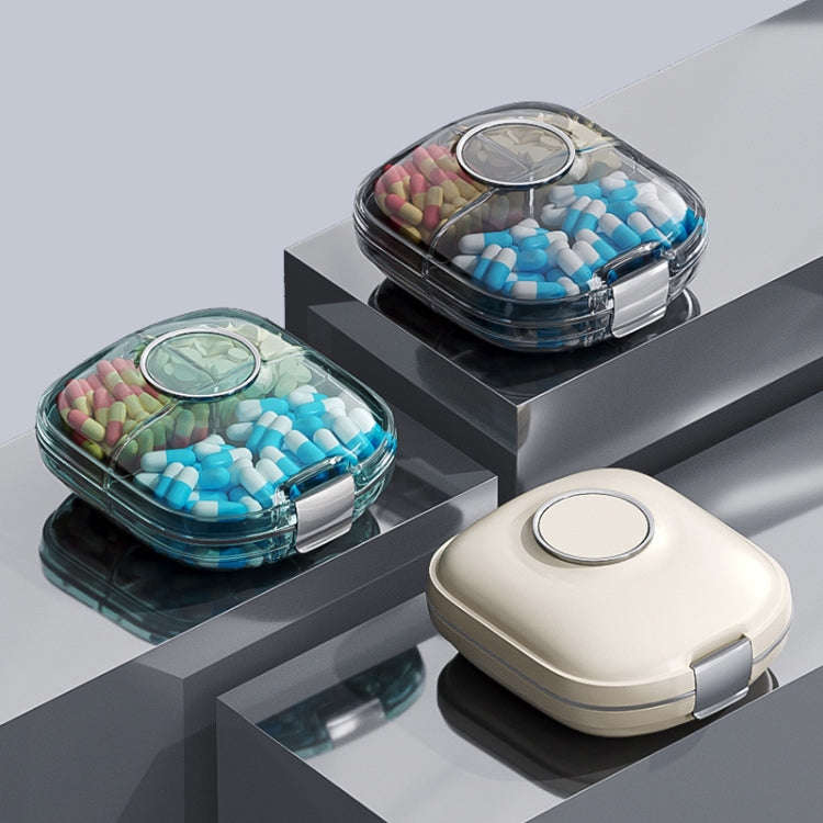 Multi-functional Portable Mini Pill Dispenser Organizer(Transparent Black)