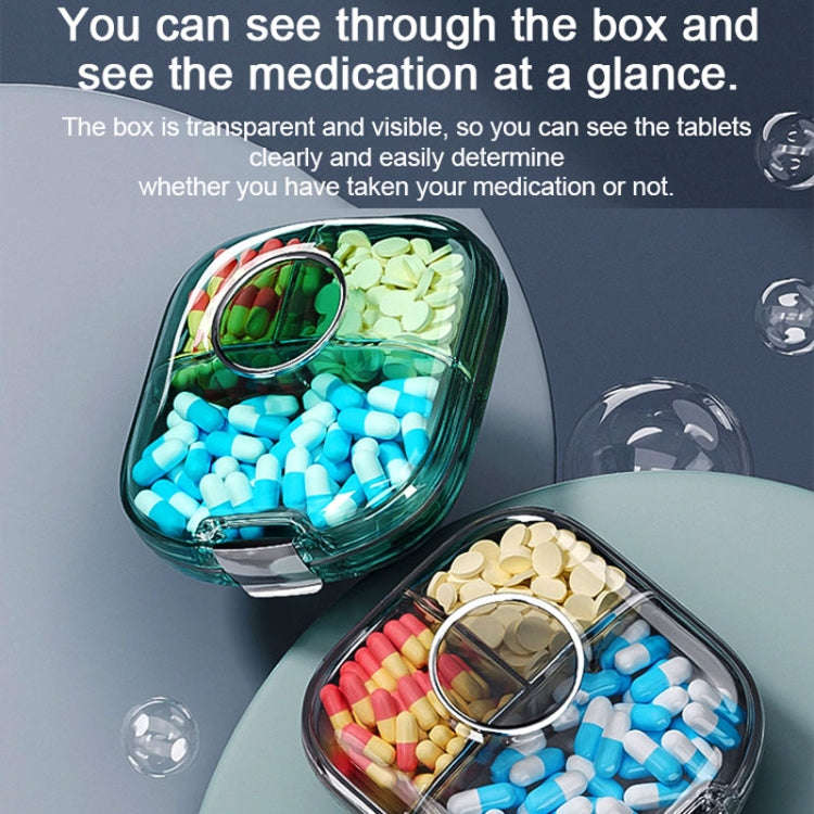 Multi-functional Portable Mini Pill Dispenser Organizer(Transparent Green)