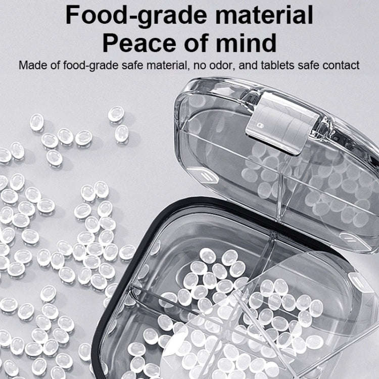 Multi-functional Portable Mini Pill Dispenser Organizer(Transparent Black)
