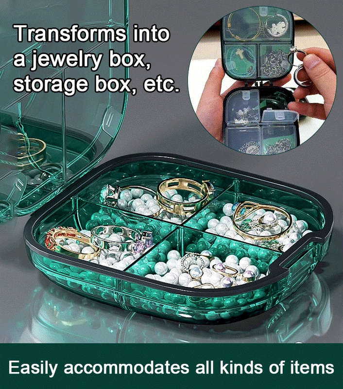 Multi-functional Portable Mini Pill Dispenser Organizer(Cream)