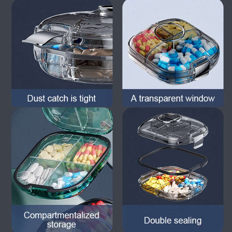 Multi-functional Portable Mini Pill Dispenser Organizer(Cream)