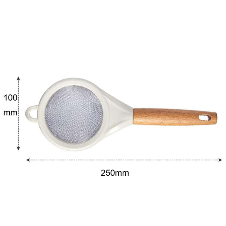 Household Stainless Steel Flour Sifter Kitchen Baking Strainer, Style: Wooden Handle