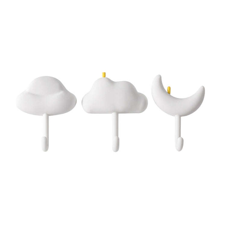 3pcs /Set Household Wall Hanging Hooks Dormitory Non-Marking Punch-Free Adhesive Hooks(White)