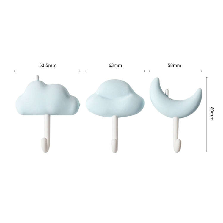 3pcs /Set Household Wall Hanging Hooks Dormitory Non-Marking Punch-Free Adhesive Hooks(White)