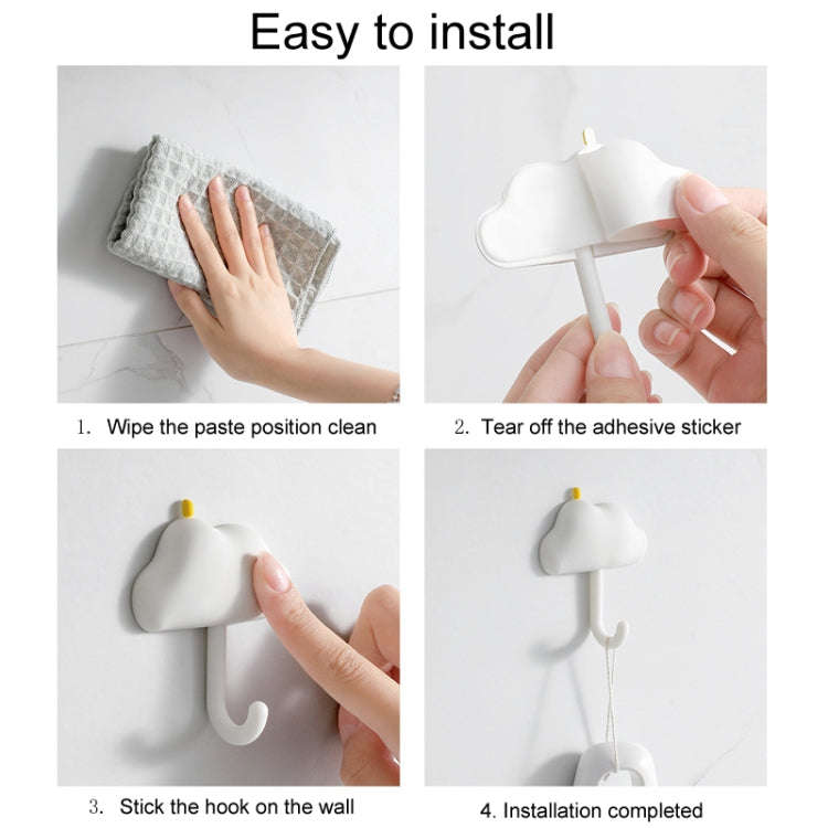 3pcs /Set Household Wall Hanging Hooks Dormitory Non-Marking Punch-Free Adhesive Hooks(Gray)