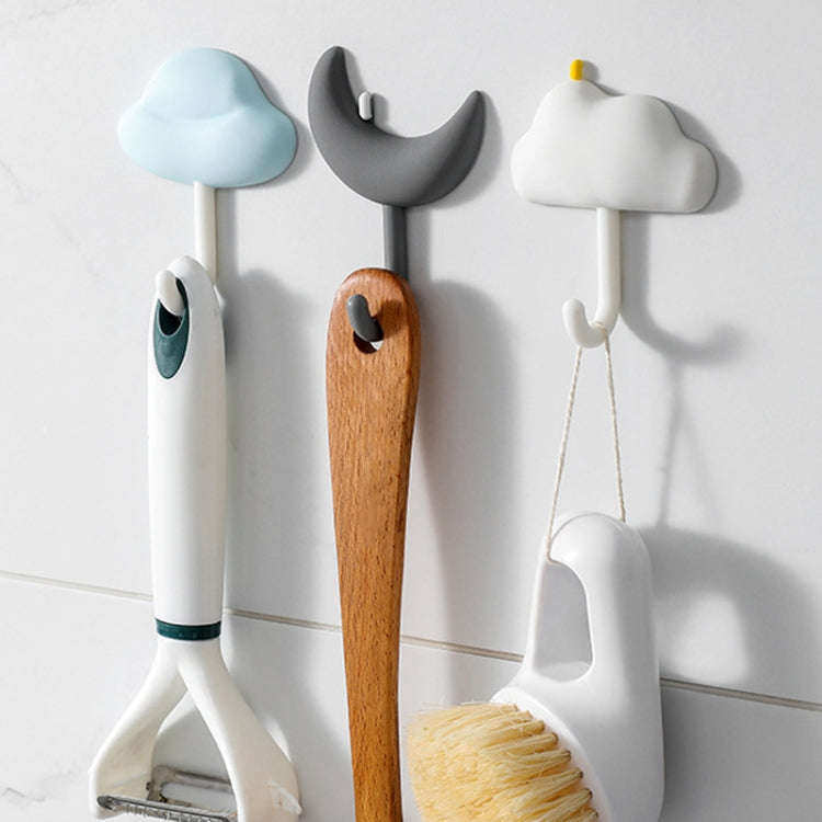 3pcs /Set Household Wall Hanging Hooks Dormitory Non-Marking Punch-Free Adhesive Hooks(Gray)