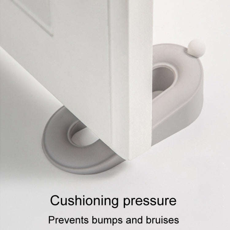 Household Hole-Free Fixed Doorstop Anti-Collision Donut Door Stopper(Gray)