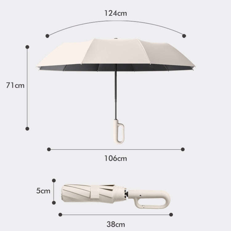 Fully Automatic Rain Or Shine Umbrella Foldable Unisex Sun Shade Umbrella, Style: Reverse Gray 105cm