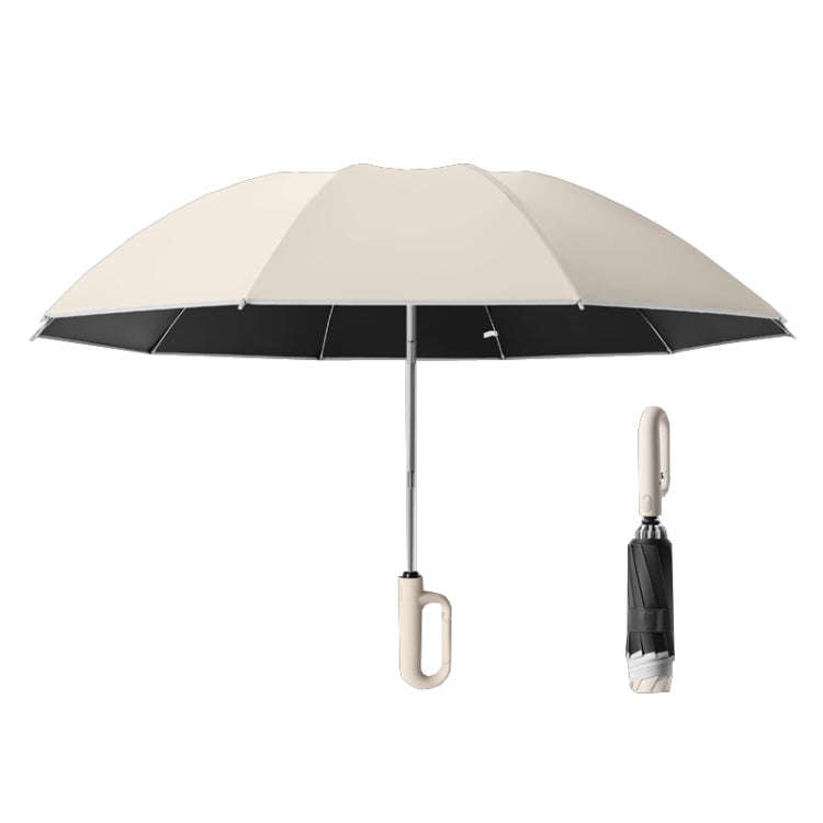 Fully Automatic Rain Or Shine Umbrella Foldable Unisex Sun Shade Umbrella, Style: Reverse Beige 1...