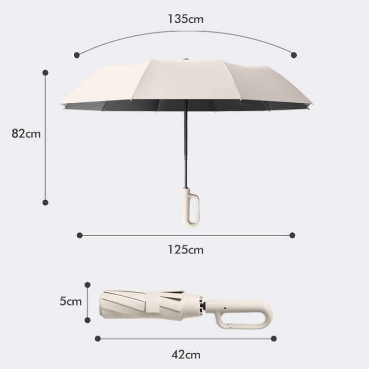 Fully Automatic Rain Or Shine Umbrella Foldable Unisex Sun Shade Umbrella, Style: Reverse Gray 125cm