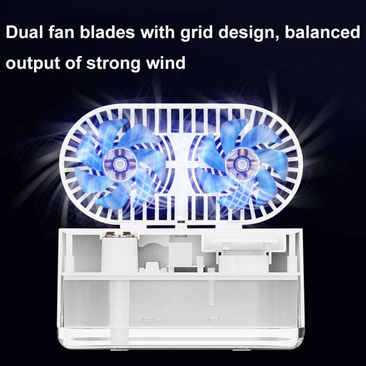 WT-818 Dual-leaf Spray Smart Digital Display Desktop Fan Night Light Humidification Cooler(Pink)