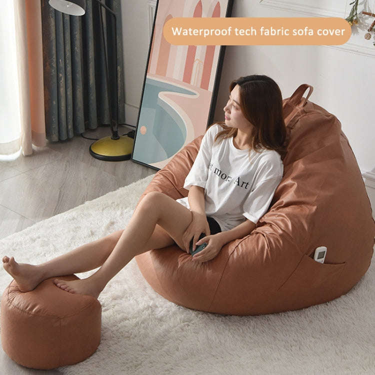 110x120cm Bean Bag Chair Cover & Foot Stool Cover Set Waterproof Tech Fabric(Deep Blue)