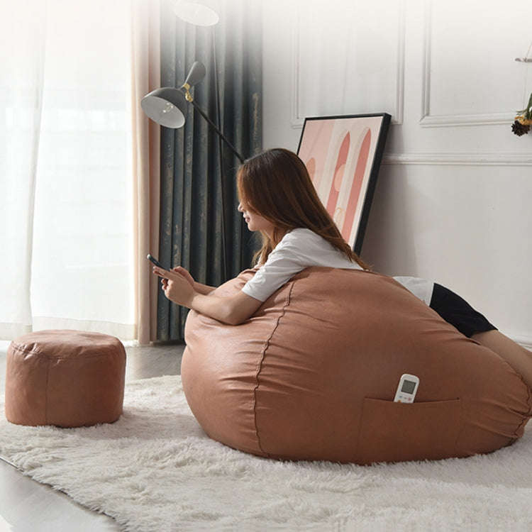 100x110cm Bean Bag Chair Cover & Foot Stool Cover Set Waterproof Tech Fabric(Gray)
