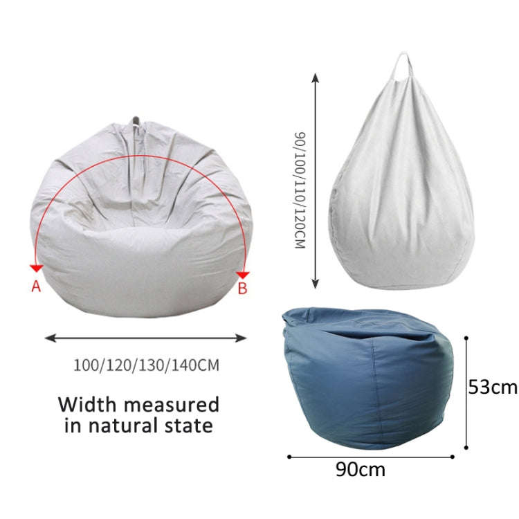 110x120cm Bean Bag Chair Cover & Foot Stool Cover Set Waterproof Tech Fabric(Deep Blue)
