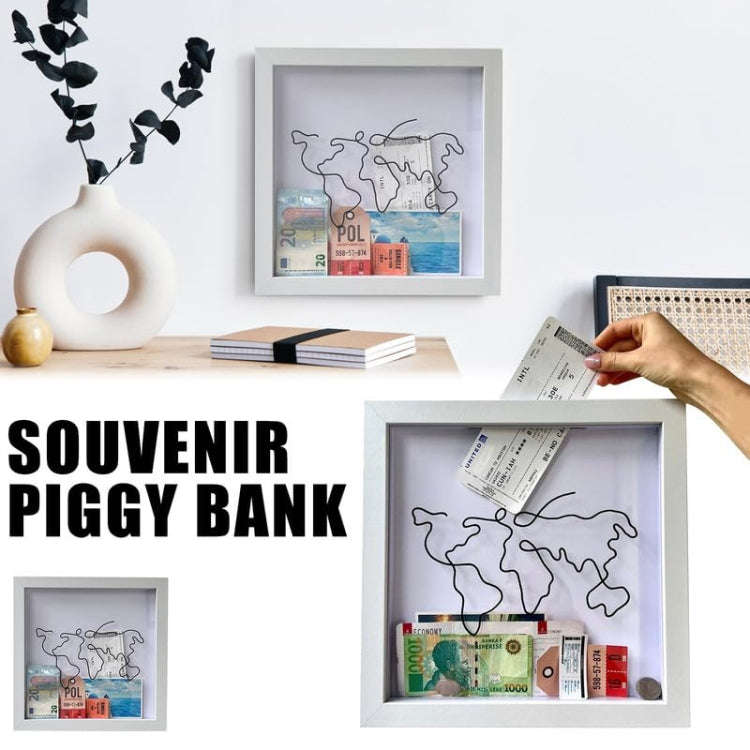 15 x 15cm Travel Shadow Box Frame with Slot for Keepsakes,Money,Ticket(White)
