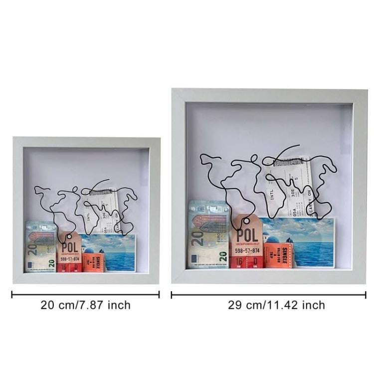 15 x 15cm Travel Shadow Box Frame with Slot for Keepsakes,Money,Ticket(White)