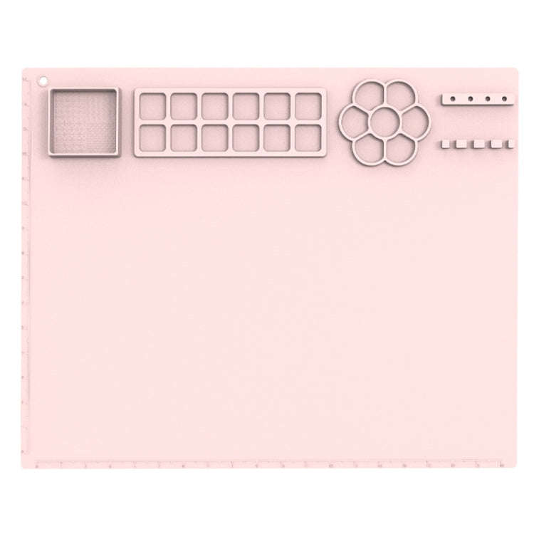 50x40cm Silicone Painting Pad With  Paint Holder Art Mat For Drawing Clay(Pink)