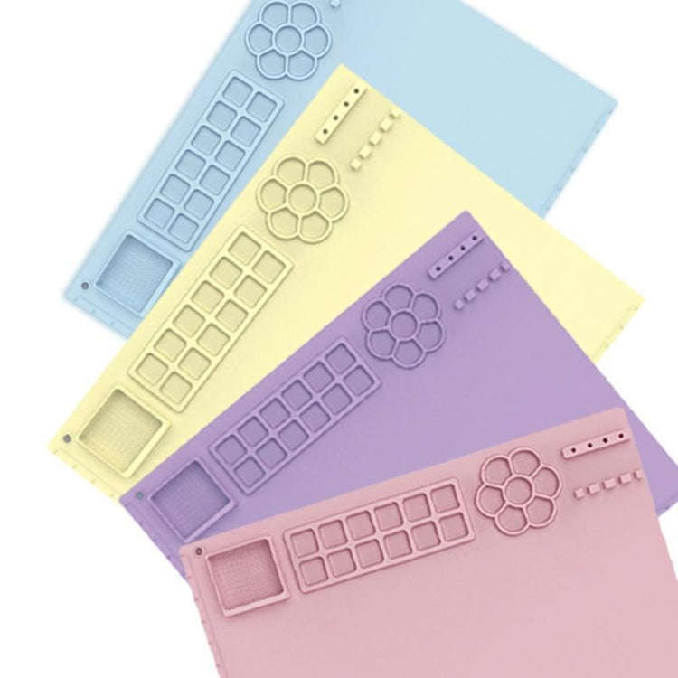 50x40cm Silicone Painting Pad With  Paint Holder Art Mat For Drawing Clay(Violet)