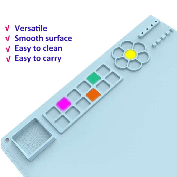 50x40cm Silicone Painting Pad With  Paint Holder Art Mat For Drawing Clay(Violet)
