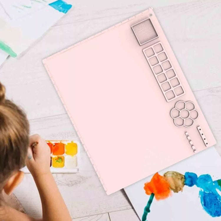 50x40cm Silicone Painting Pad With  Paint Holder Art Mat For Drawing Clay(Violet)