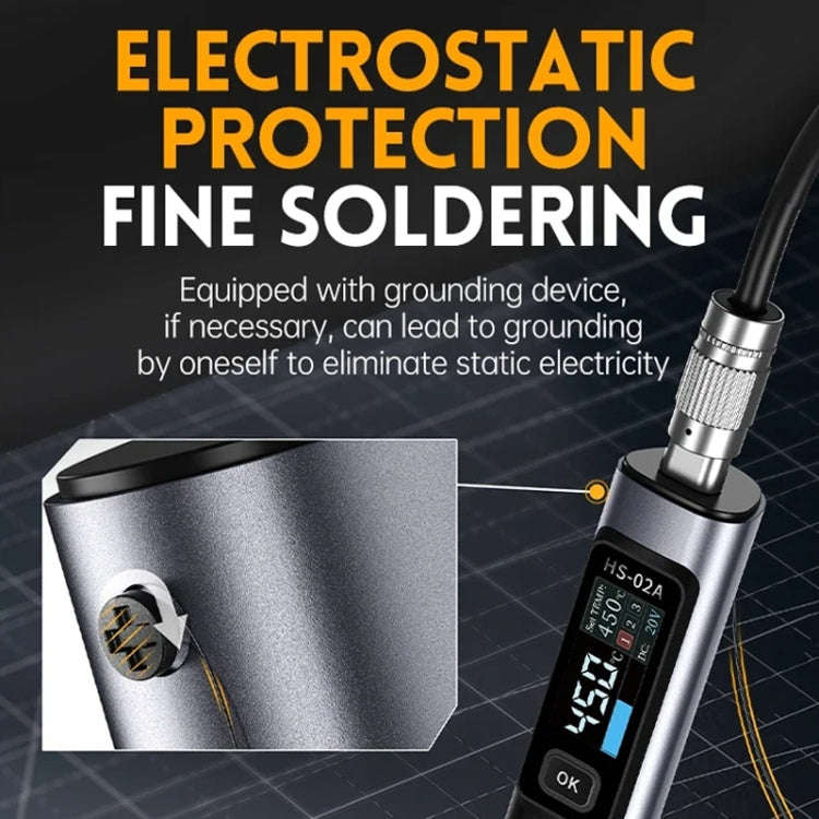 FNIRSI Portable Constant Temperature Soldering Iron Set, Model: HS-02B Upgrade K+C2C Line+100W US...