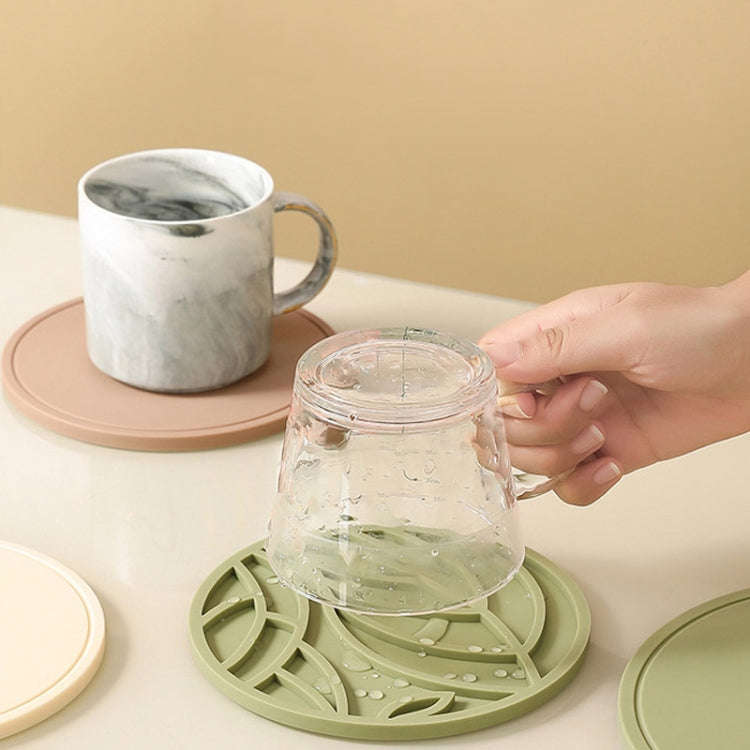 Household Round Heat Insulating Mats Kitchen High Temperature Resistant Silicone Pad, Color: Pot ...