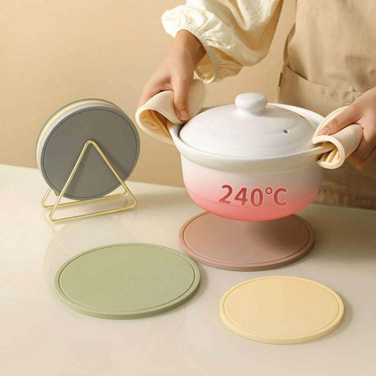 Household Round Heat Insulating Mats Kitchen High Temperature Resistant Silicone Pad, Color: Bowl...