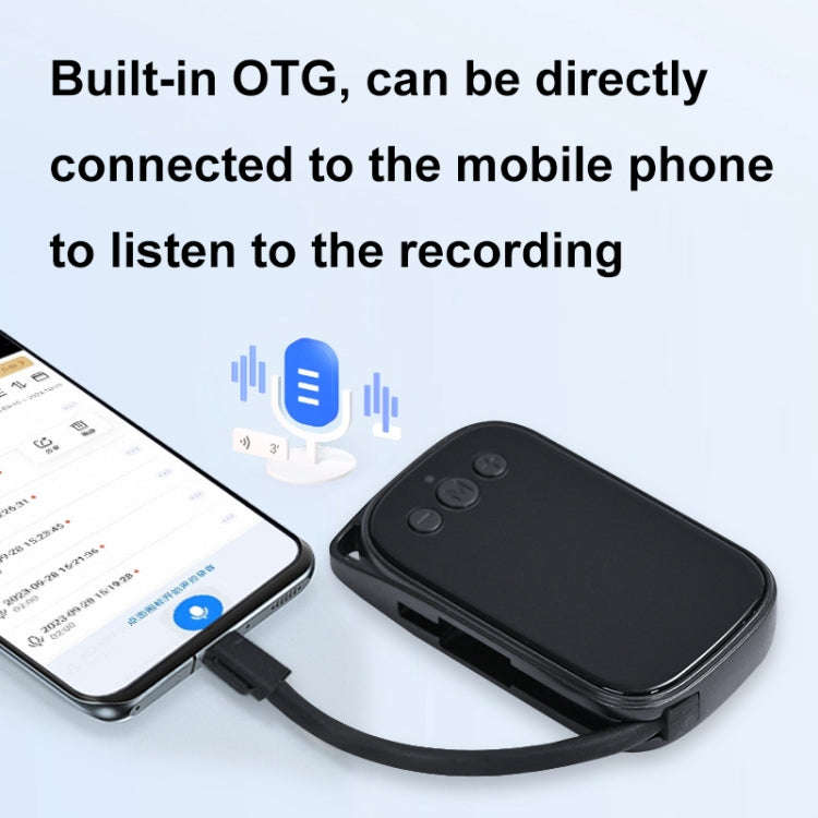 C20 HD Intelligent Noise Reduction Mini Recorder With OTG, Size: 16GB(Black)