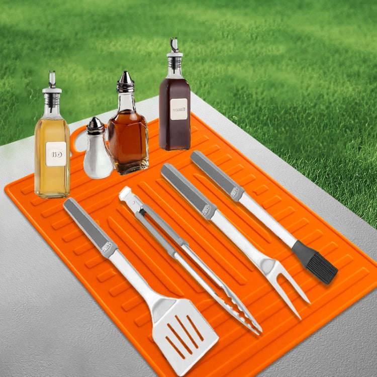 For Blackstone Oven Silicone Side Shelf Mat Grill Pad with Handle(Black)