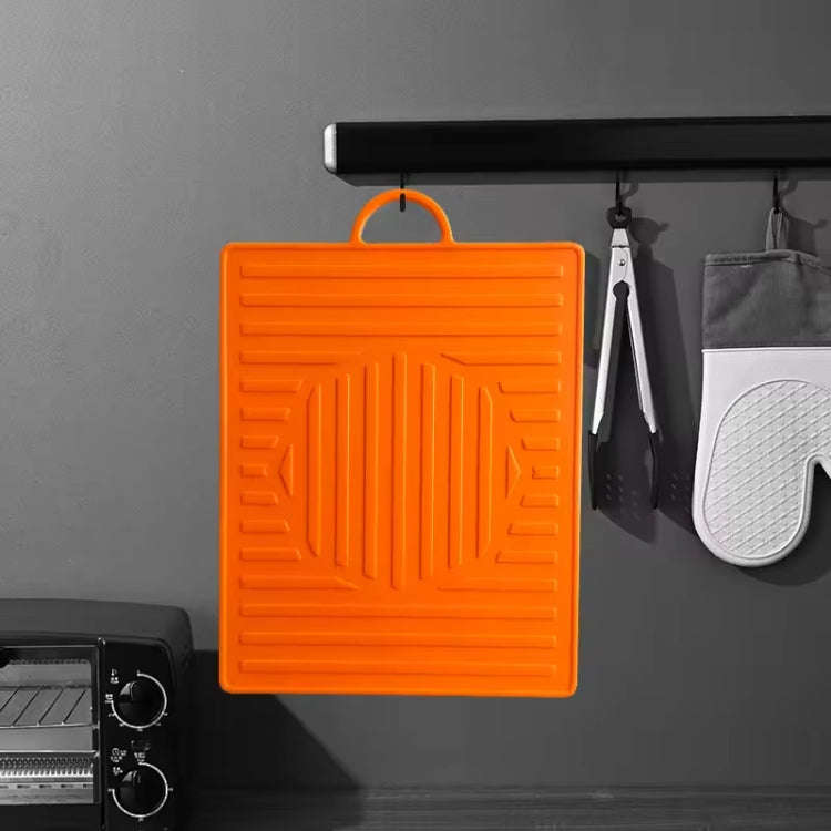 For Blackstone Oven Silicone Side Shelf Mat Grill Pad with Handle(Orange)