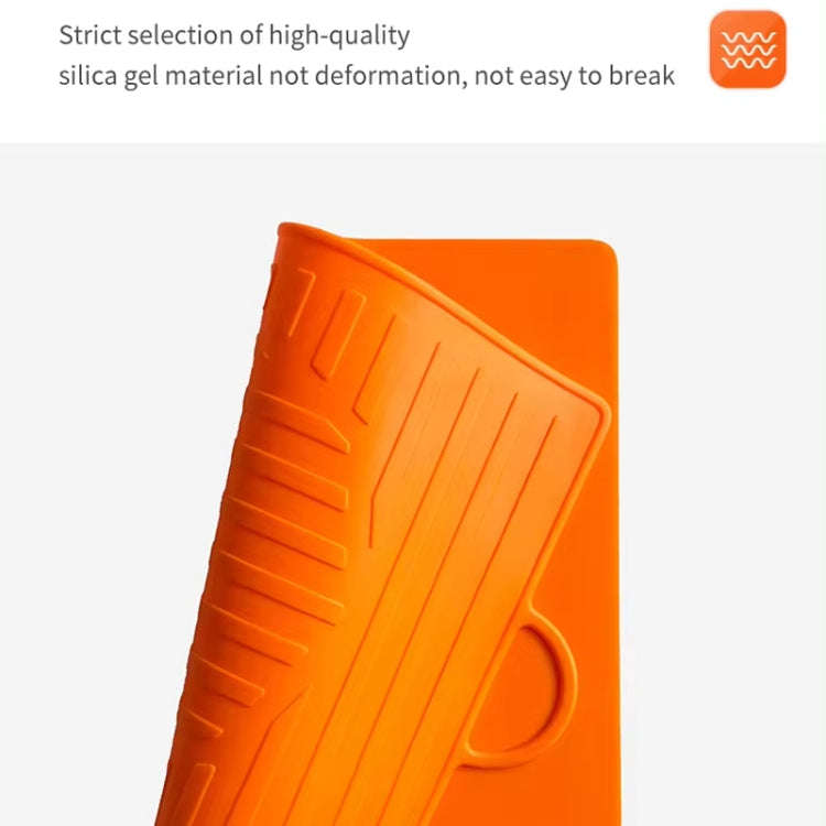 For Blackstone Oven Silicone Side Shelf Mat Grill Pad with Handle(Orange)