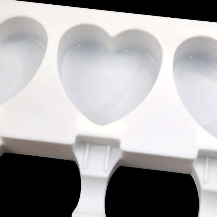 3 Grids Heart Shape Ice Cream Model DIY Pudding Mold Without Stick(White)