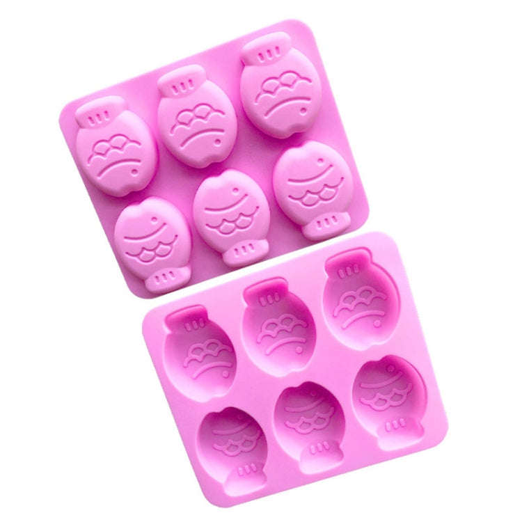 6 Grids Little Fish Shape Silicone Cake Mould Handmade Soap Mould(Pink)