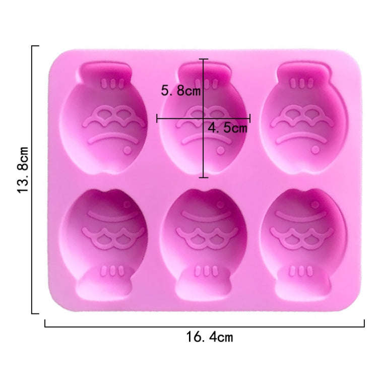 6 Grids Little Fish Shape Silicone Cake Mould Handmade Soap Mould(Pink)