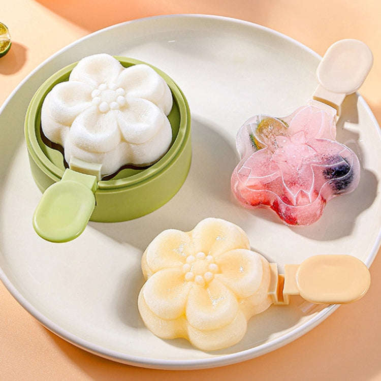 Homemade Dual Layer Ice Cream Mould Summer DIY Frozen Silicone Ice Box(Apricot Color)