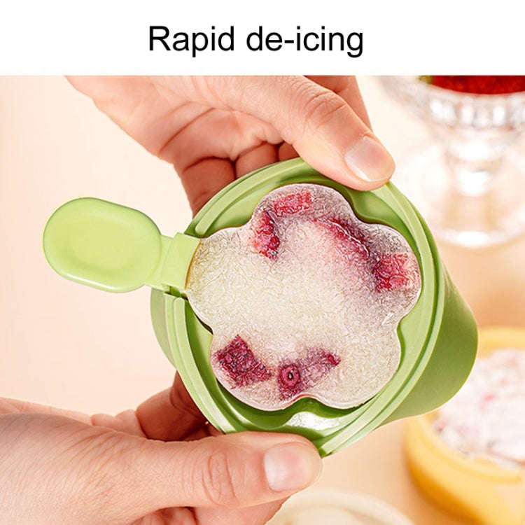 Homemade Dual Layer Ice Cream Mould Summer DIY Frozen Silicone Ice Box(Yellow)