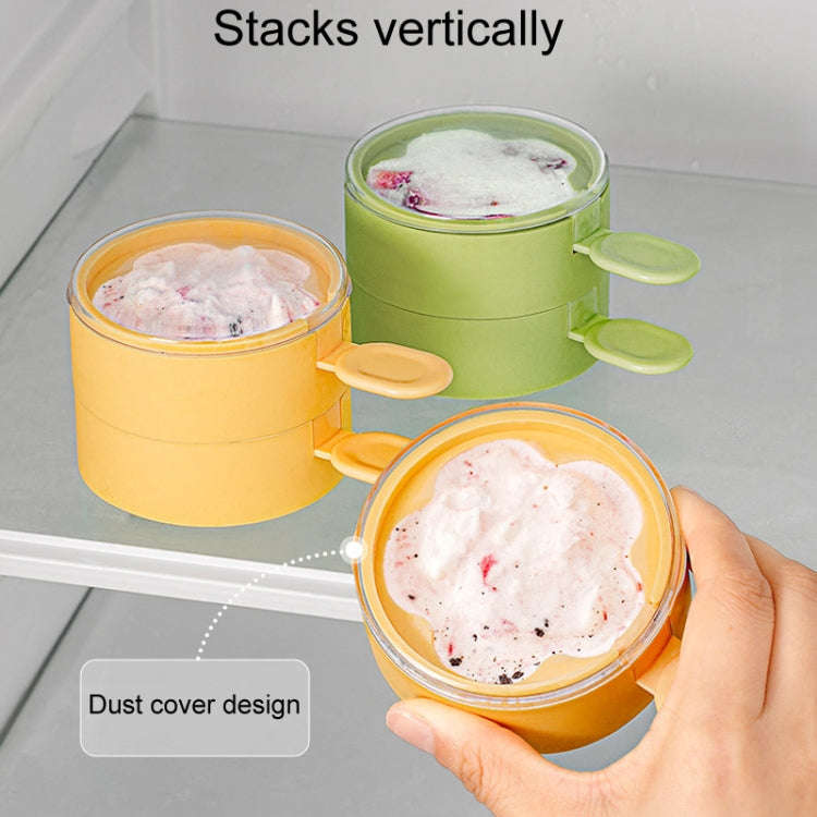 Homemade Dual Layer Ice Cream Mould Summer DIY Frozen Silicone Ice Box(Apricot Color)