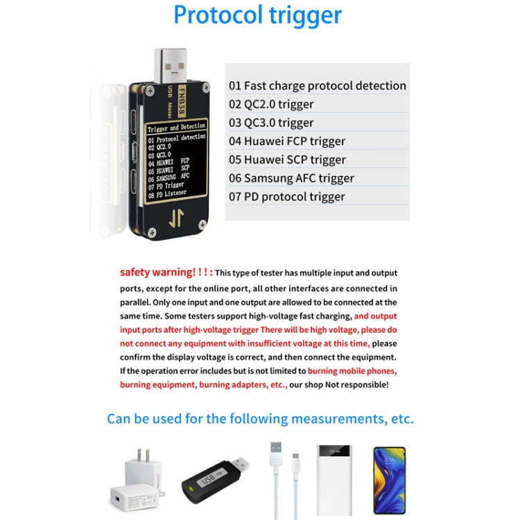 FNIRSI FNB38 USB Voltage And Current Meter Capacity Fast Charging Protocol Tester(Black)