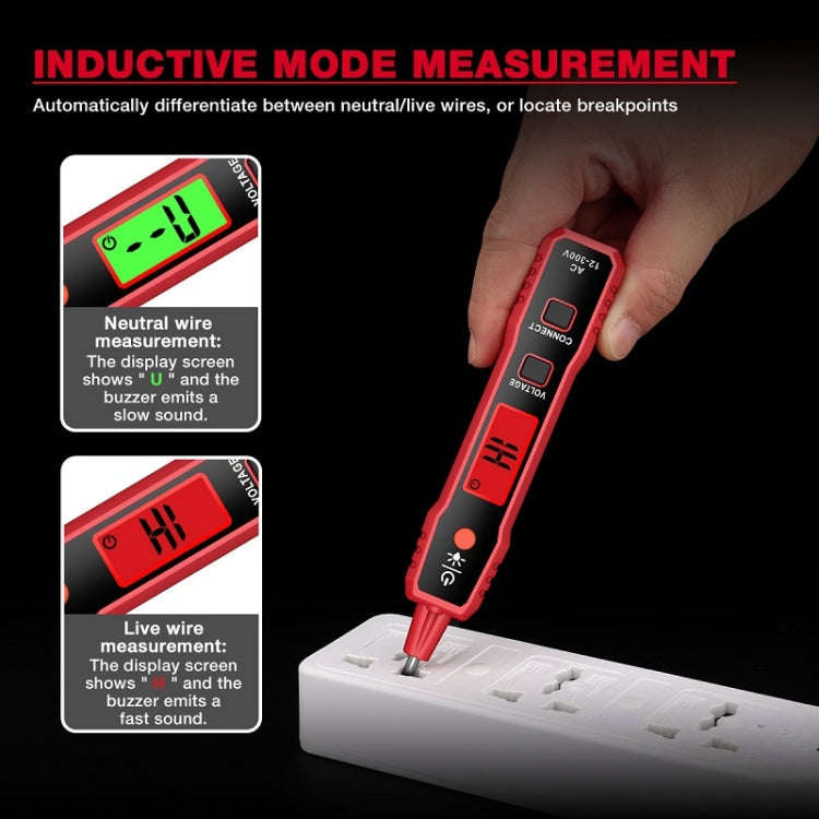 HABOTEST LCD Digital Display Sound Light Alarm High Sensitivity Test Pen(HT89A)