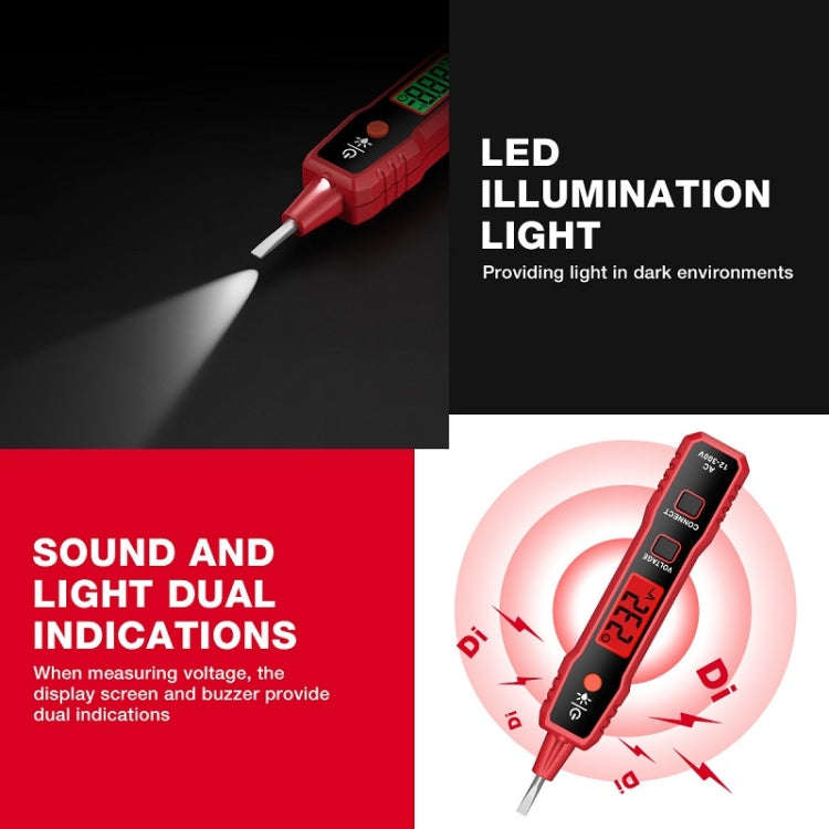 HABOTEST LCD Digital Display Sound Light Alarm High Sensitivity Test Pen(HT89A)
