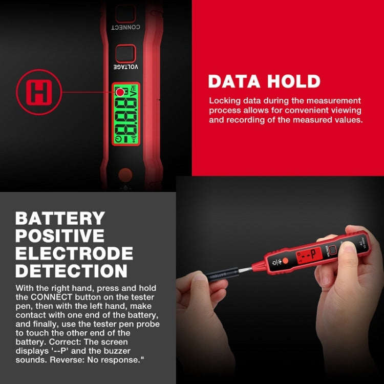 HABOTEST LCD Digital Display Sound Light Alarm High Sensitivity Test Pen(HT89A)