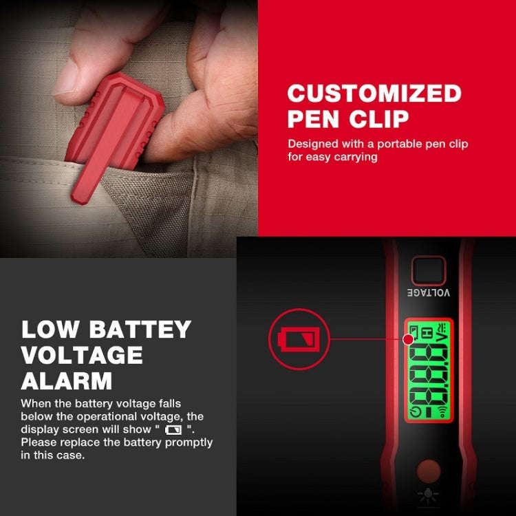 HABOTEST LCD Digital Display Sound Light Alarm High Sensitivity Test Pen(HT89A)