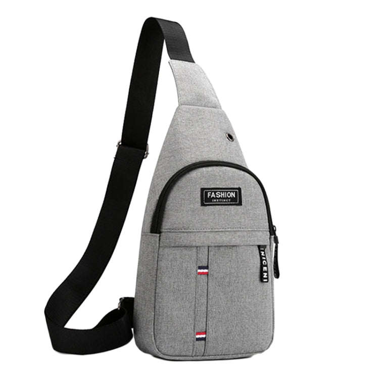 Men Chest Bag Casual Sports Shoulder Crossbody Bag Canvas Backpack(Grey)